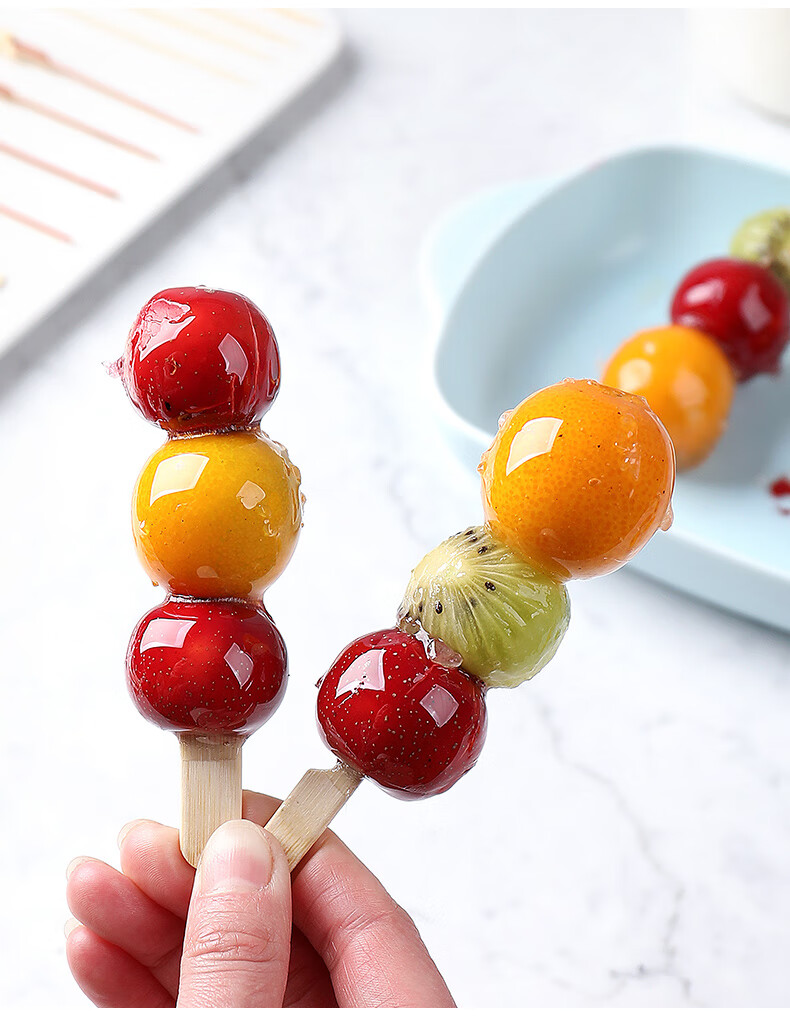 梦黛侠 冰糖葫芦串签竹签制作材料工具一次性签子卡通迷你棍小串 11cm