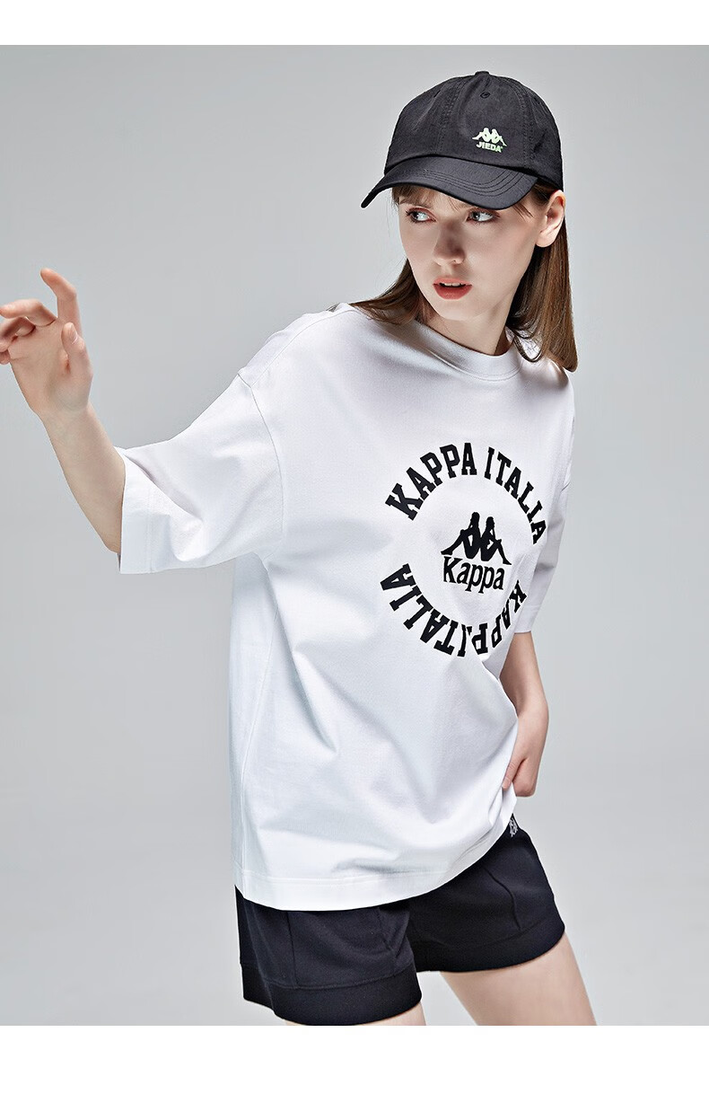 kappa卡帕短袖图案衫2021新款女运动短袖休闲t恤夏季宽松印花半袖k0b