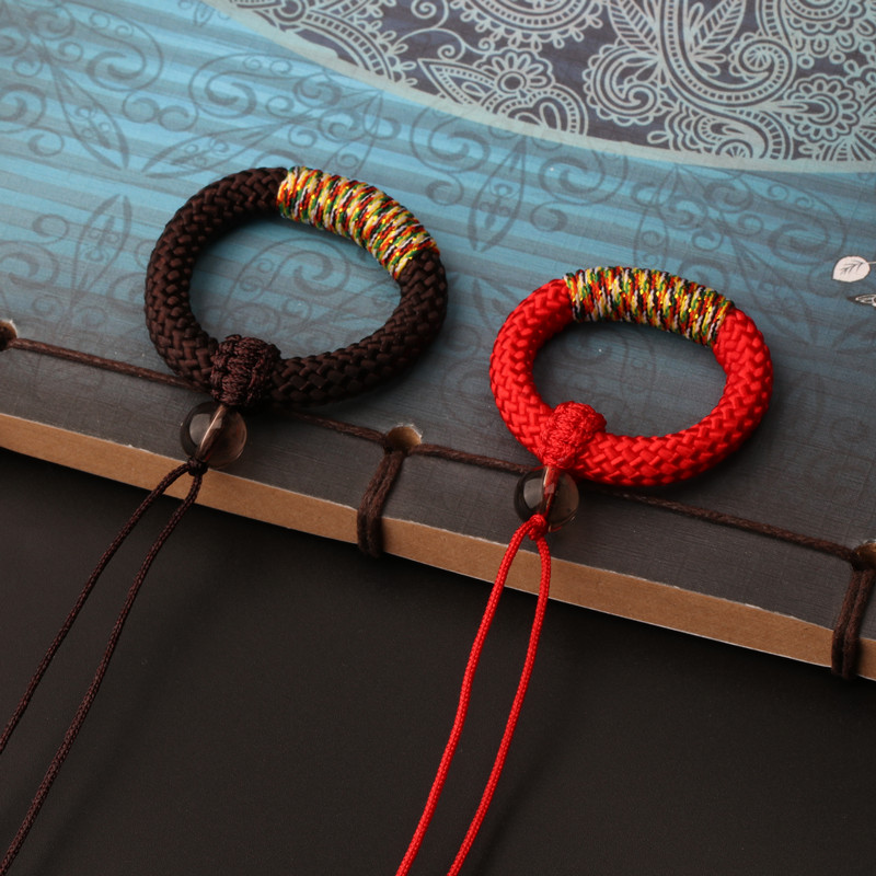 狮子头菠萝扣文玩吊坠挂绳手工编织红绳玉线翡翠水晶项链绳子流苏穗子