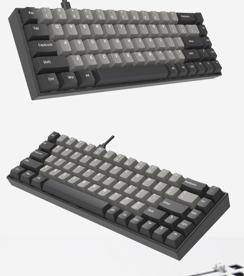 腹灵f1268键凯华box轴三模双模无线机械键盘有线热插拔笔记本台式电脑