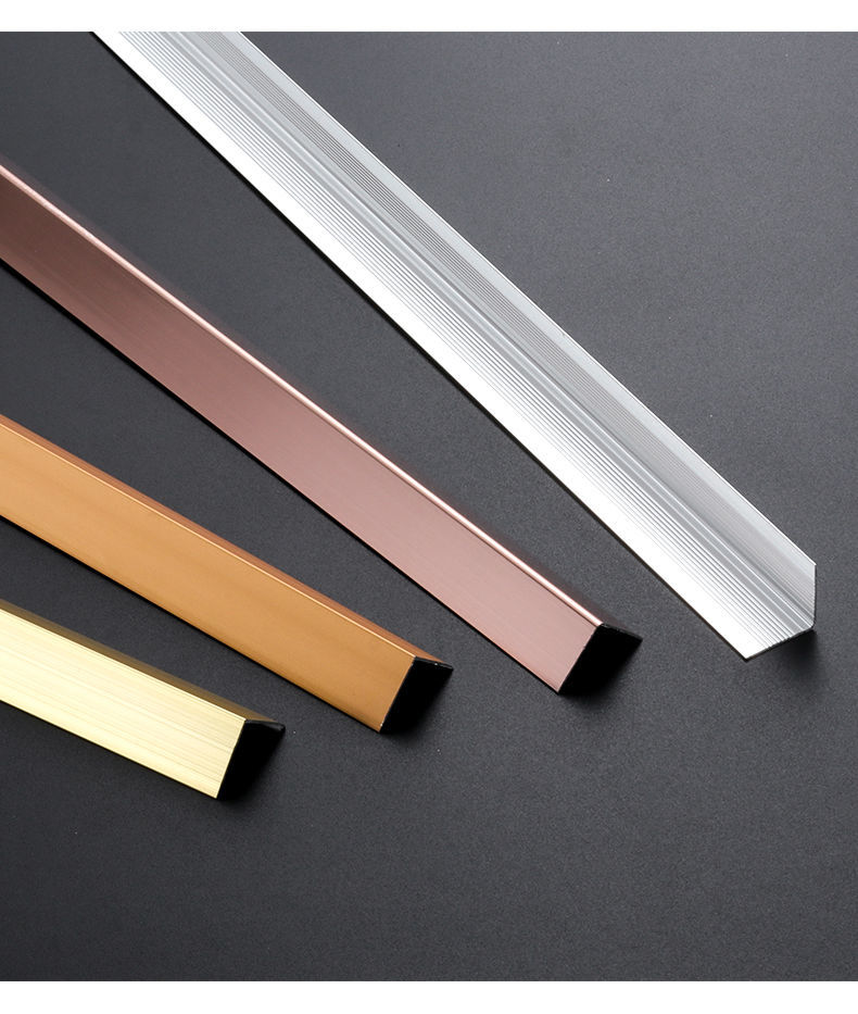 钛金条线条灯铝合金l型包边收边条金属钛金装饰线条直角压边压条瓷砖