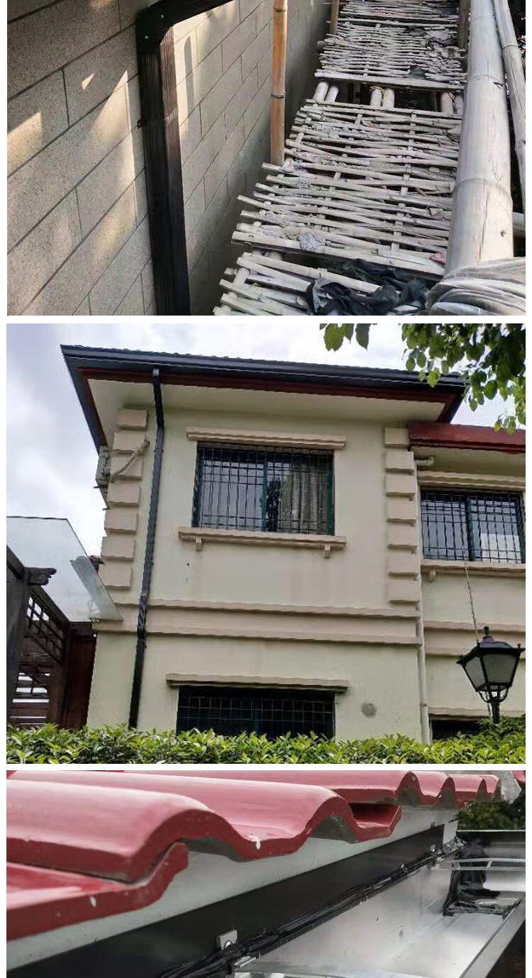 千石 铝合金天沟别墅房檐接雨水槽屋檐彩铝阳光房方形排水管成品檐沟