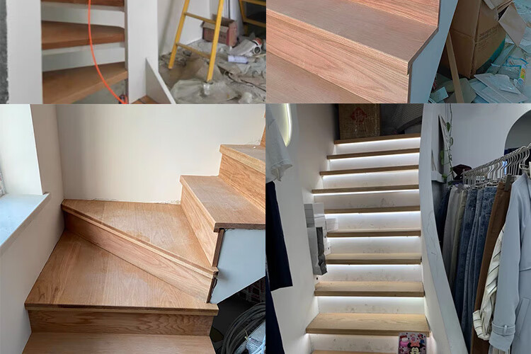 【京选好物】楼梯木踏板 橡木木实木楼梯 板梯踏步板木踏板踏步加工