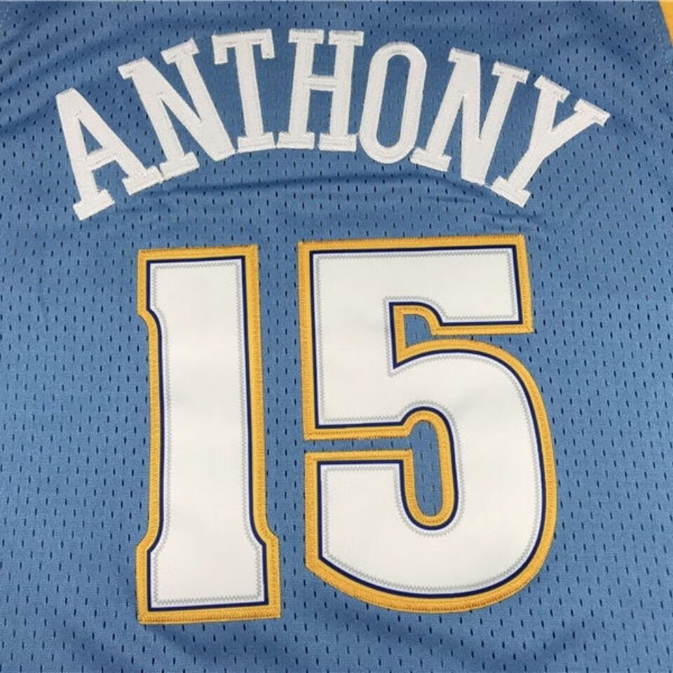滕讯体育nba专营甜瓜安东尼15号丹佛掘金0304赛季刺绣球衣anthony复古