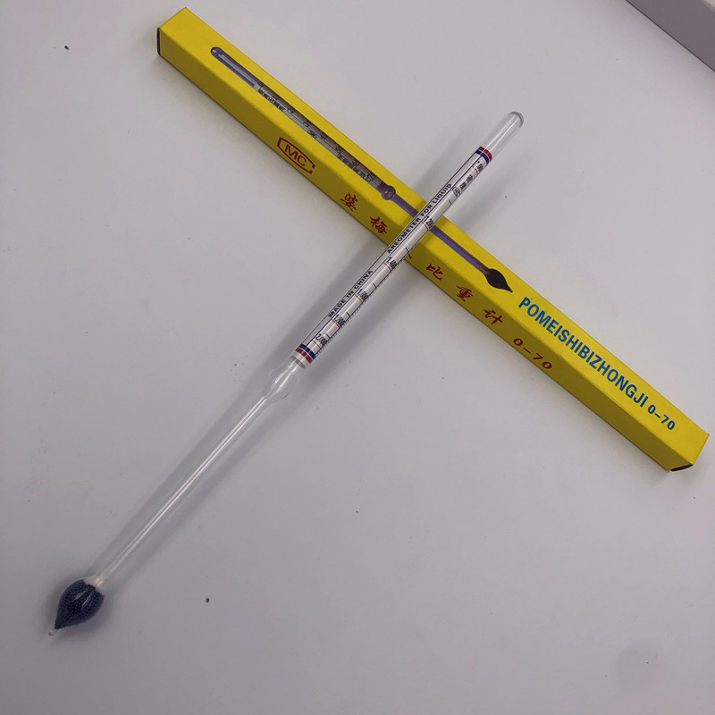 加厚波美比重计婆梅密度计泥浆水泥浓度计070漂浮波重表加厚款070比重