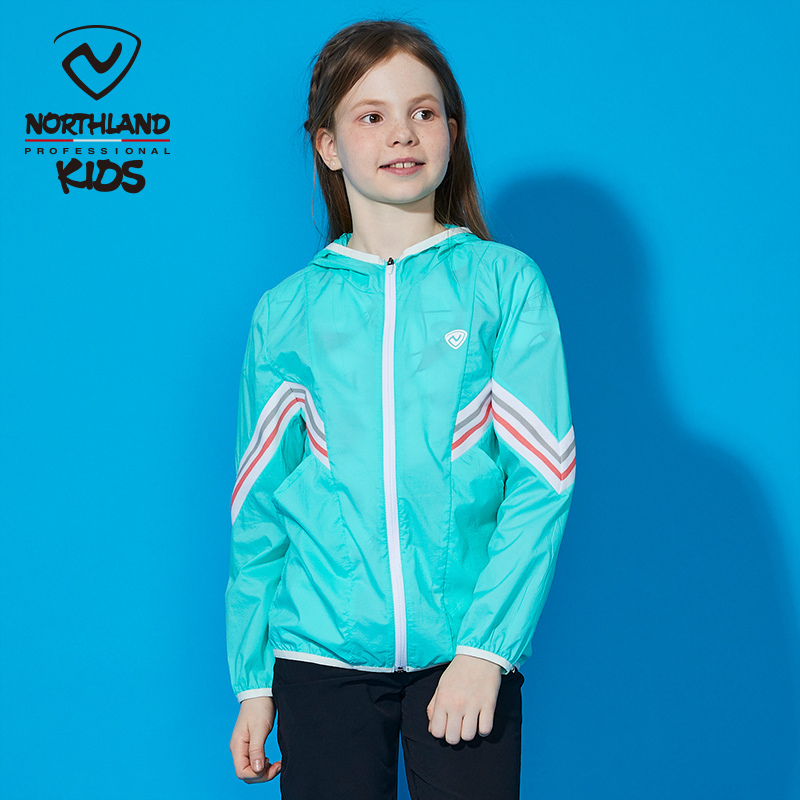 六一礼物诺诗兰童装女童2022新款夏儿童上衣大童皮肤衣外套静谧绿ct20