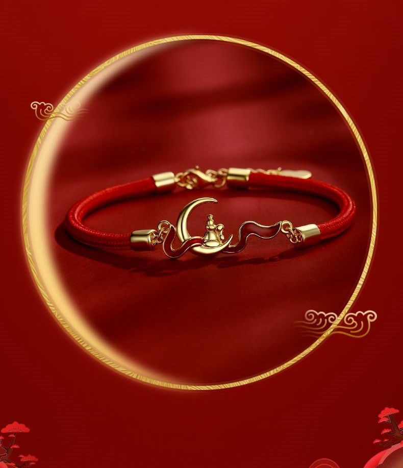 月老迎禄月下手链男姻缘求吉祥红绳2021年新款好运女 c40-月老手绳