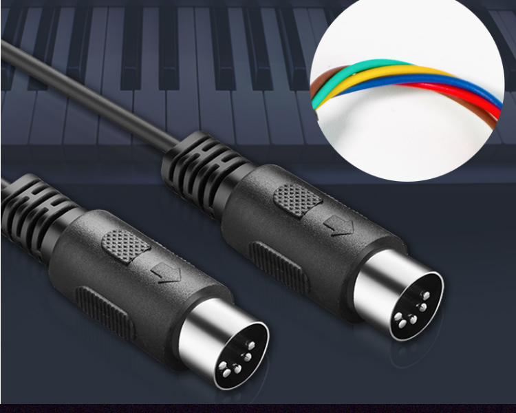 midi线 2头5针midi信号连接线 midi键盘连声卡线标准midi 连接线 黑色