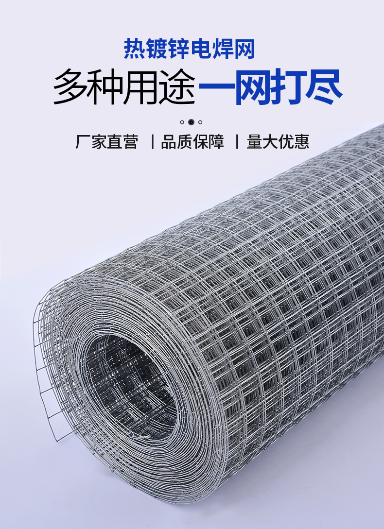 富立仕铁丝网围栏热镀锌电焊网片网格养殖网小孔钢丝防护栏网防鼠网