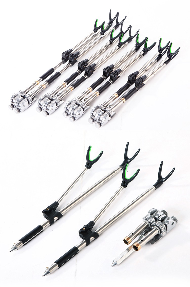 21米不锈钢双炮台支架钓箱钓椅台钓鱼竿支架双杆架鱼竿支架专用艾玲桔