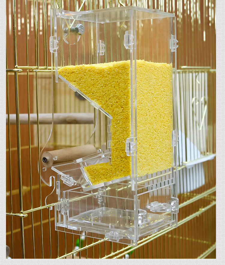 鸟用自动喂食器鹦鹉防撒防溅鸟食盒下料器牡丹虎皮玄凤大号防甩食鸟用