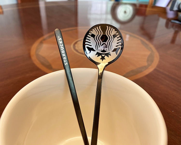 勺子韩式可爱咖啡勺家用长柄304不锈钢女神甜品勺女生礼物黑色一只