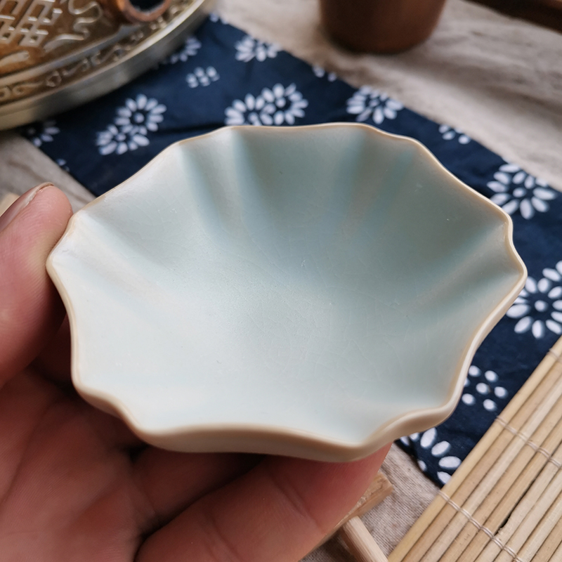 瓷工坊汝窑茶杯天蓝八角杯汝窑茶具仿宋内开片汝瓷 手工 品茗单杯主人