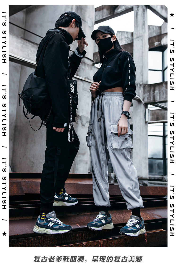 旗舰店992运动鞋男nb官方老爹鞋女复古休闲余文乐同款999黑灰xbl39