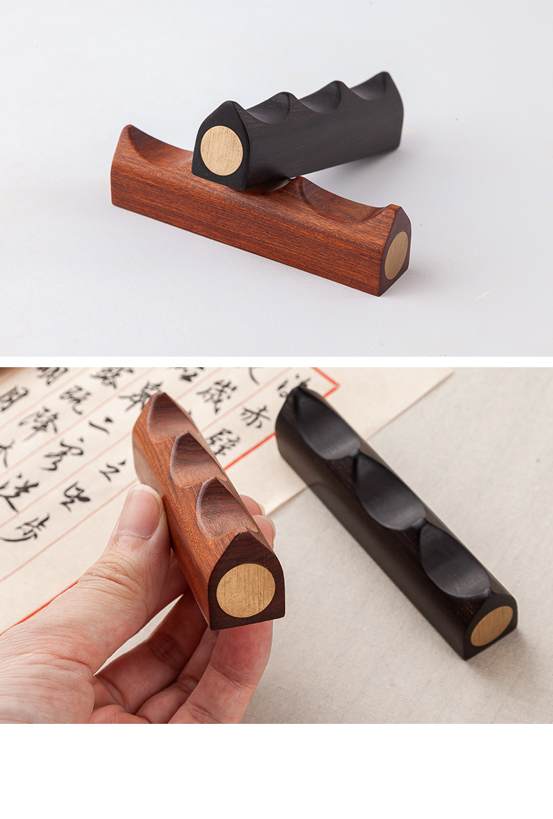 毛笔架笔托创意镶铜笔搁毛笔搁笔台笔架简约笔托现代小摆件搁笔架镇纸