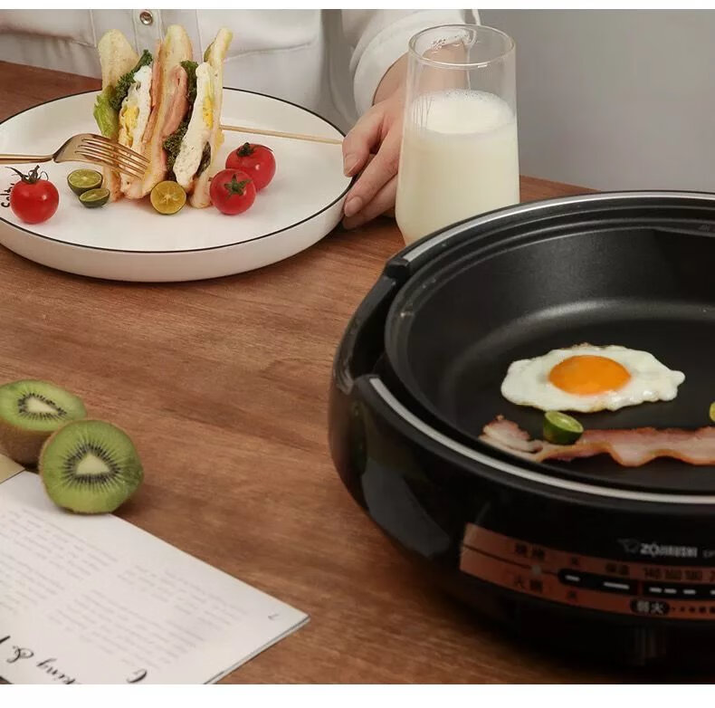 日本象印电火锅pvh30c鸳鸯锅煎烤蒸煮多功能料理锅 peh20c 3.