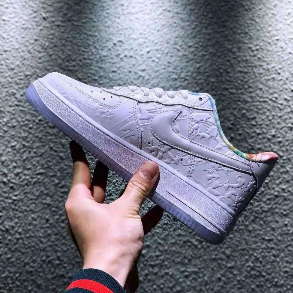 秋冬af1 空军一号新年剪纸鼠年限定白色铜钱男女运动休闲板鞋 白剪纸