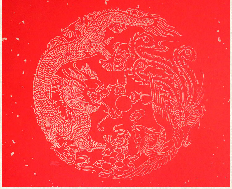 度园园对联纸洒金宣纸书法空白卷轴绫四尺整张红色洒金万年红大红中堂