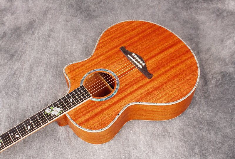 41寸jf-3c亮光桃花芯枫木靠手圆角全单板吉他定制款 jf-sm3