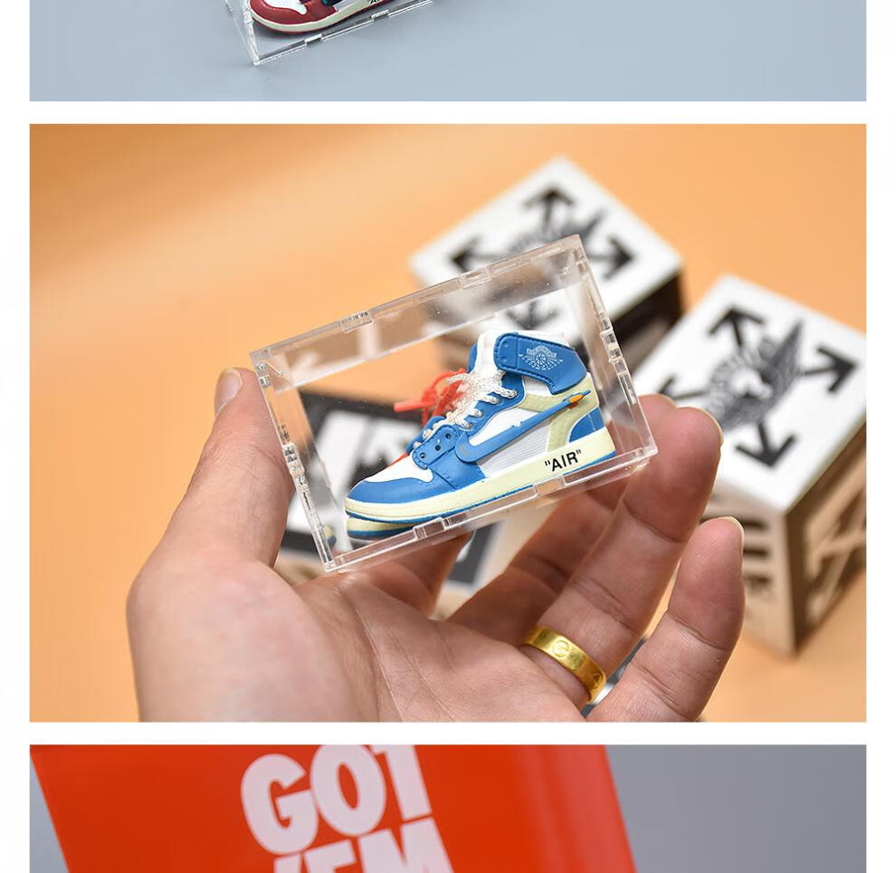 盲盒鞋子迷你aj球鞋模型摆件钥匙扣车载潮玩手办创意送男友礼物盲盒带