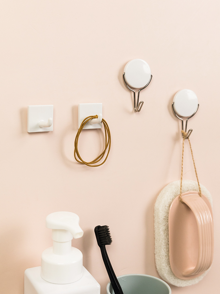 汇佰畅热熔胶挂钩粘贴力粘钩白墙粉刷墙石灰墙水泥墙专用免打孔免钉k