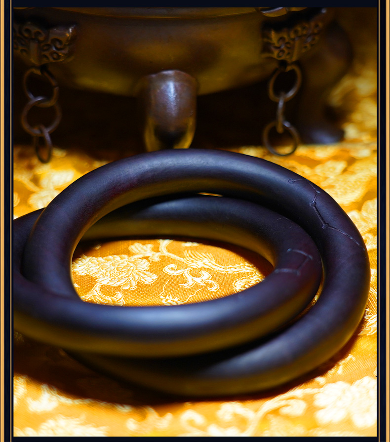 古珍 雷击木乾坤圈枣木阴阳环镯子一体无拼接法器道家道教道士饰品送