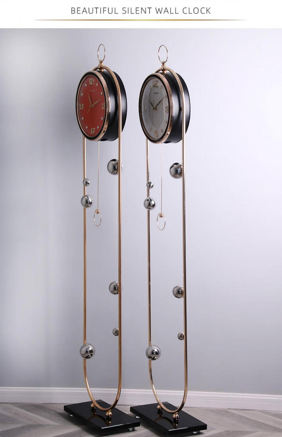 美式落地钟立式客厅时钟摆件欧式别墅钟表装饰美式轻奢大摆钟座钟600