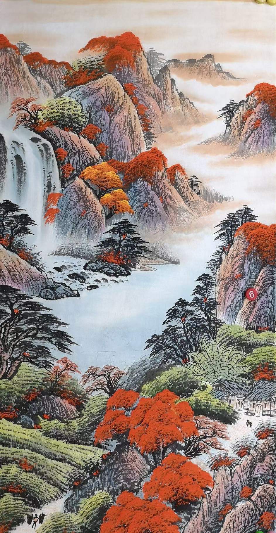 纯手绘国画山水画鸿运当头玄关走廊挂画字画鸿运千秋画芯宣纸材质 5