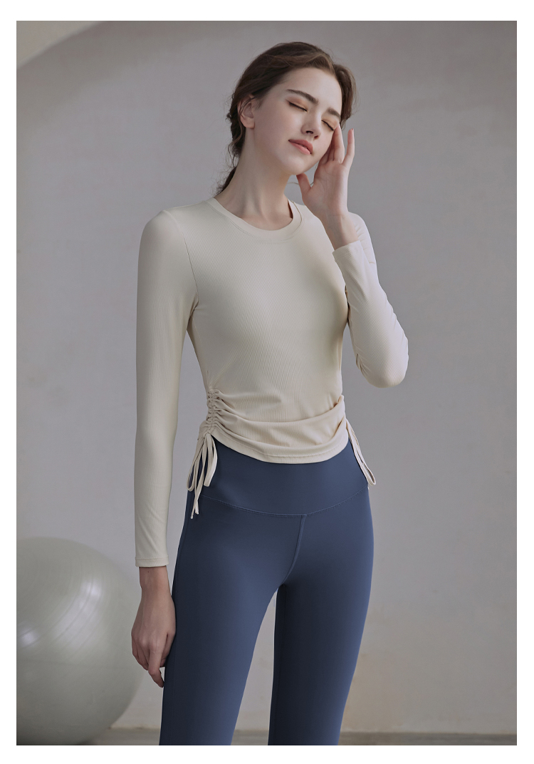 青鸟同款瑜伽服上衣女夏季感运动衣健身房普拉提训练短袖套装夏装奶