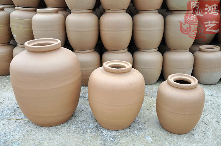 无铅老式白酒坛子土陶瓷发酵酿酒缸窖藏密封泡酒罐带盖储酒壶20斤加厚