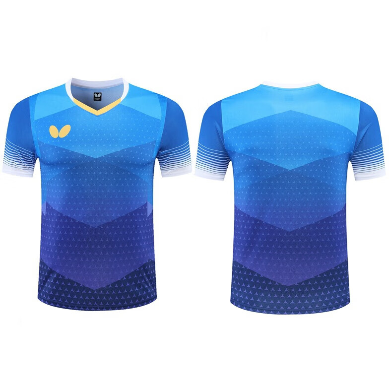 排球服乒乓球服羽毛球衣男女童比赛运动队 蓝色上衣 男 l【图片 价格