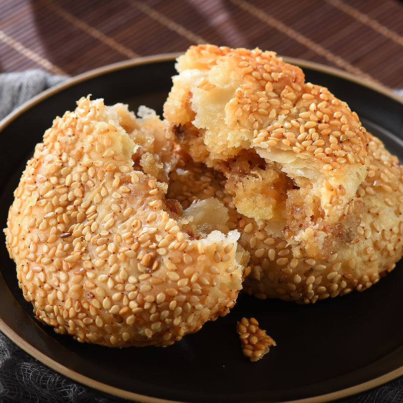 四川特产资冠芝麻饼双麻饼香酥饼老婆烧饼千层饼早餐点心糕点食椒盐斤