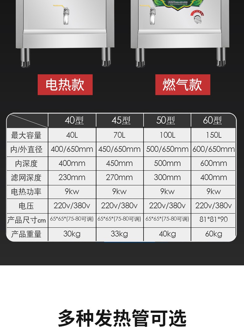 万金煮面炉商用汤粉下面桶用电热煤燃气双头小型摆摊多功节能方形早餐
