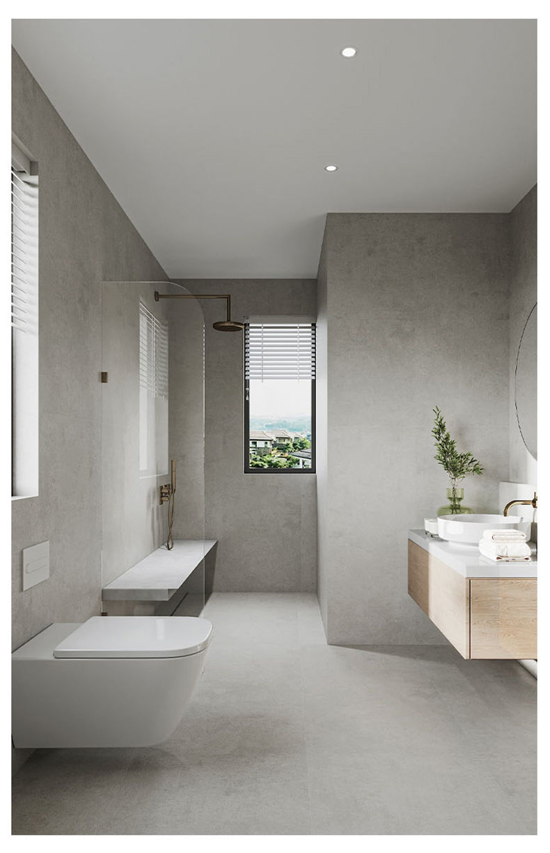 骆兰全瓷素色微水泥瓷砖600x1200卫生间浴室墙砖客厅防滑地板砖 612
