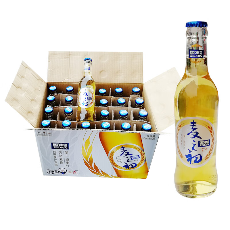 英博雪津啤酒雪津麦之初300ml24瓶麦汁浓度7度酒精度31度