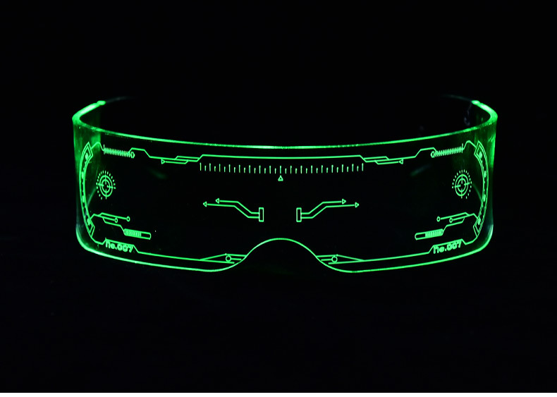 赛博朋克护目镜蹦迪眼镜发光赛博朋克未来科技感led道具抖音男女科幻