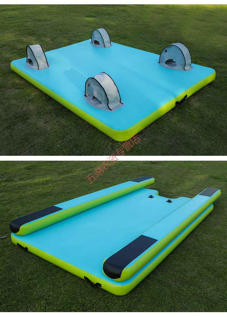 充气浮台魔毯钓鱼平台船游艇浮式漂浮钓台水上路亚船船外机自玺4220