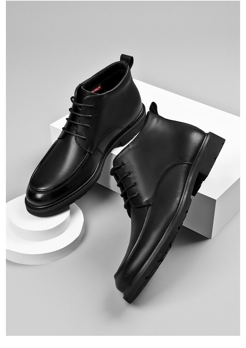 奥康皮鞋男士正装鞋2021新品高帮休闲鞋商务男鞋百搭鞋子黑色41