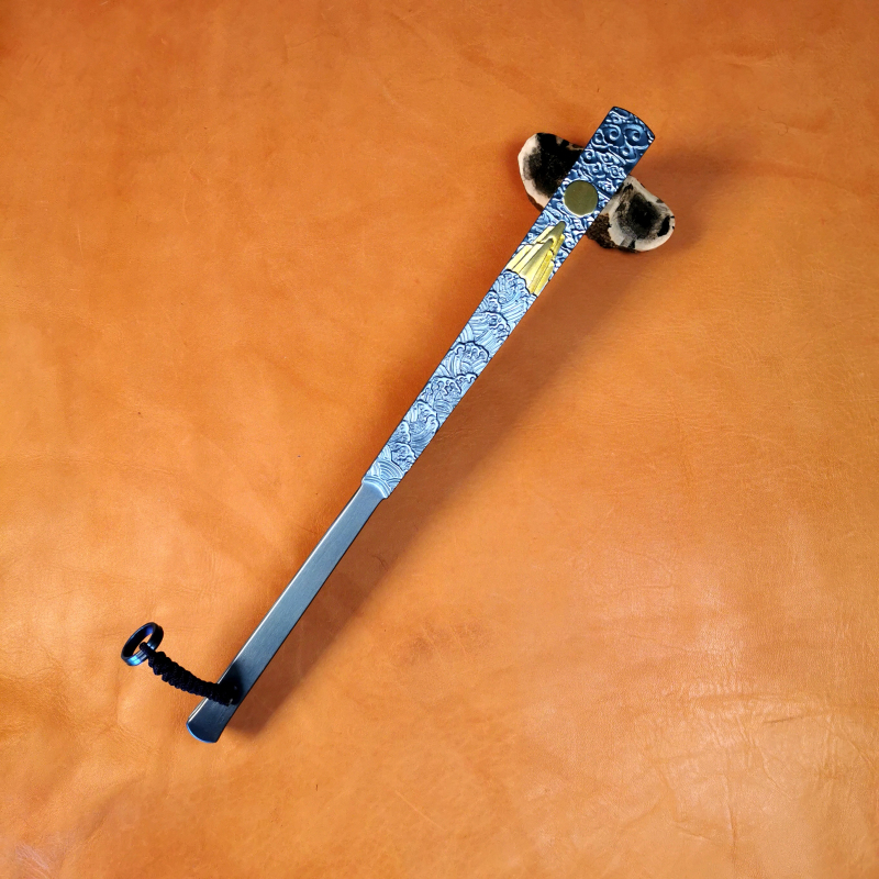 钛合金折扇 海水江崖大风钛合金折扇子791012寸18方防身金属法扇修仙