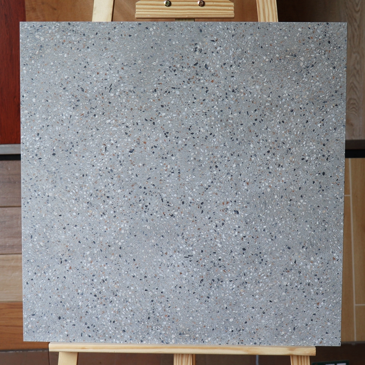 灰色通体水磨石地砖600x600客厅仿古砖800x800餐厅颗粒瓷砖复古墙5箱