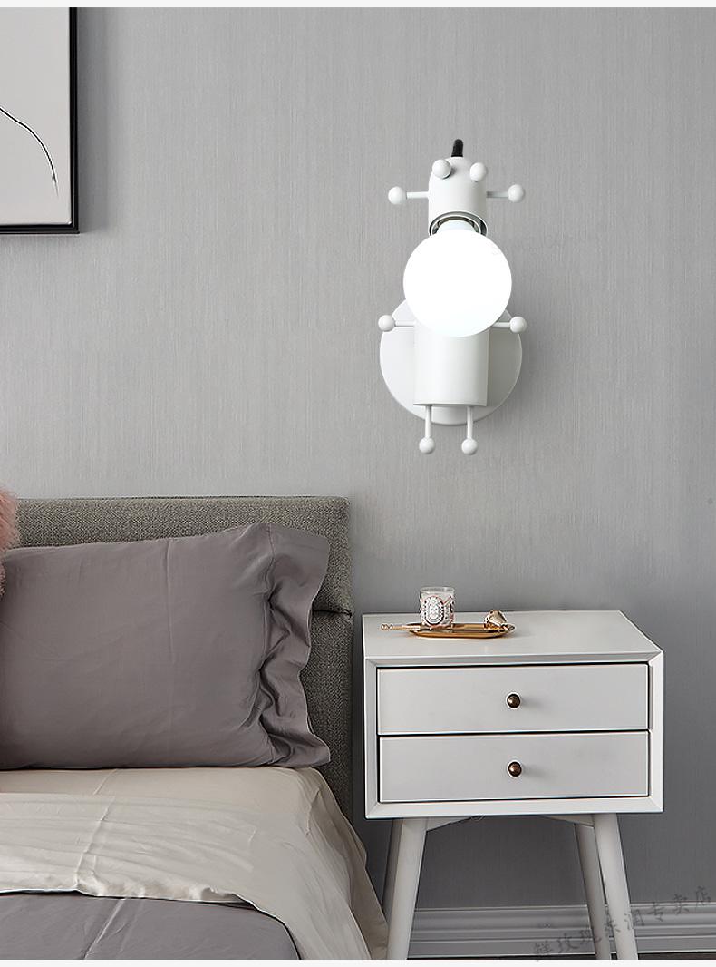 儿童房壁灯电视墙灯北欧儿童房间壁灯男孩设计感师艺术创意长颈鹿造型