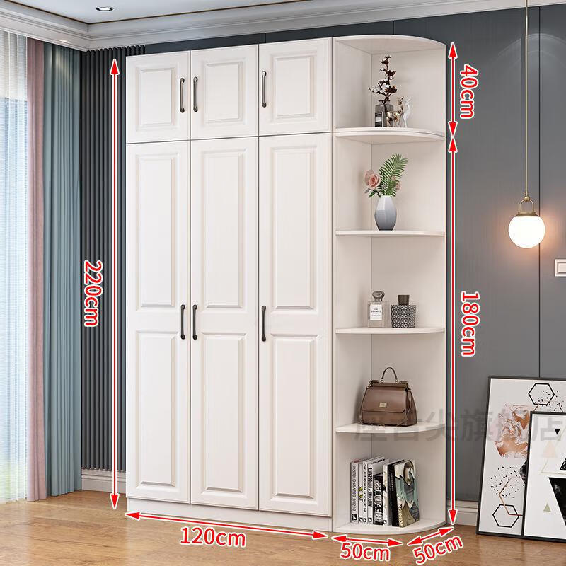 猎卡威欧式衣柜实木现代经济型对开门家用组装卧室衣橱出租房大容量80