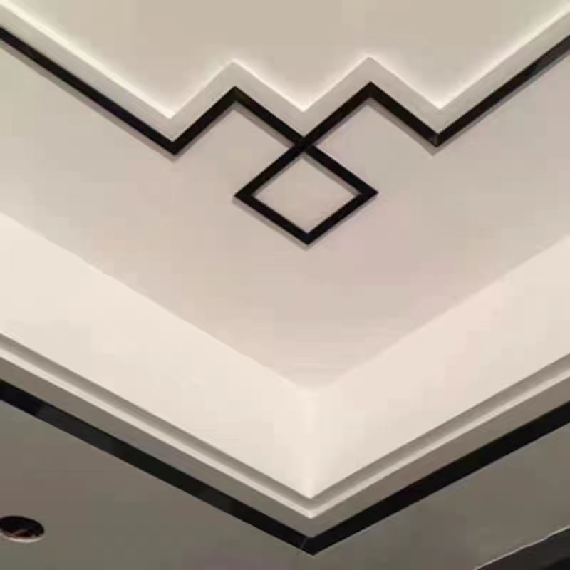 黑钛金不锈钢角花中式中国结吊顶装饰角花金属u型线条包边收边条 配套