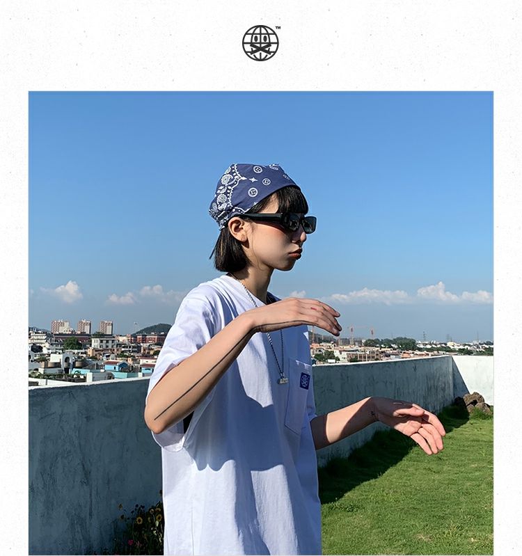 黑泽木腰果花方巾404潮牌腰果花经典方巾嘻哈街头痞帅头巾丝巾腰巾