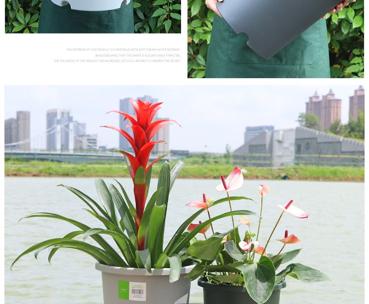 新款三代加厚青山控根高加仑花盆树脂阳台绿萝透气排水不烂根 1号盆