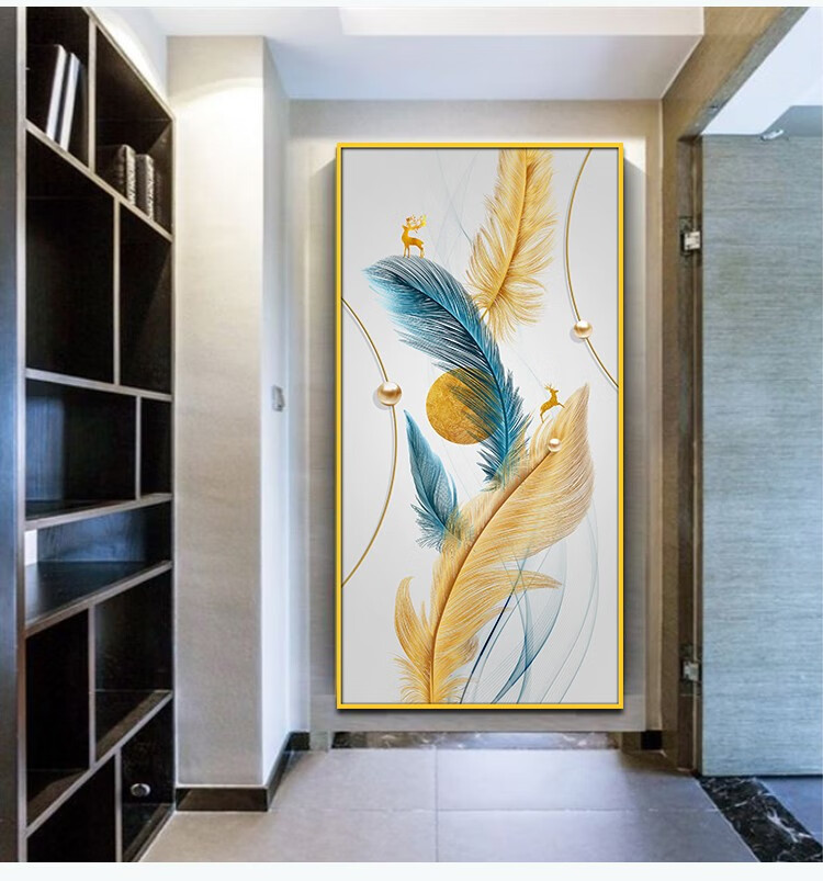 小米生态米家通用墙上贴画壁画墙纸自粘玄关过道走廊进门玄关画墙面