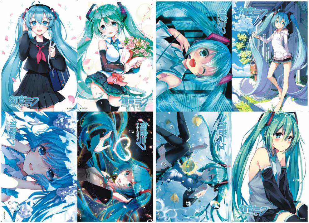 初音未来海报明信片miku公主殿下二次元动漫深海少女手绘墙纸周边初音
