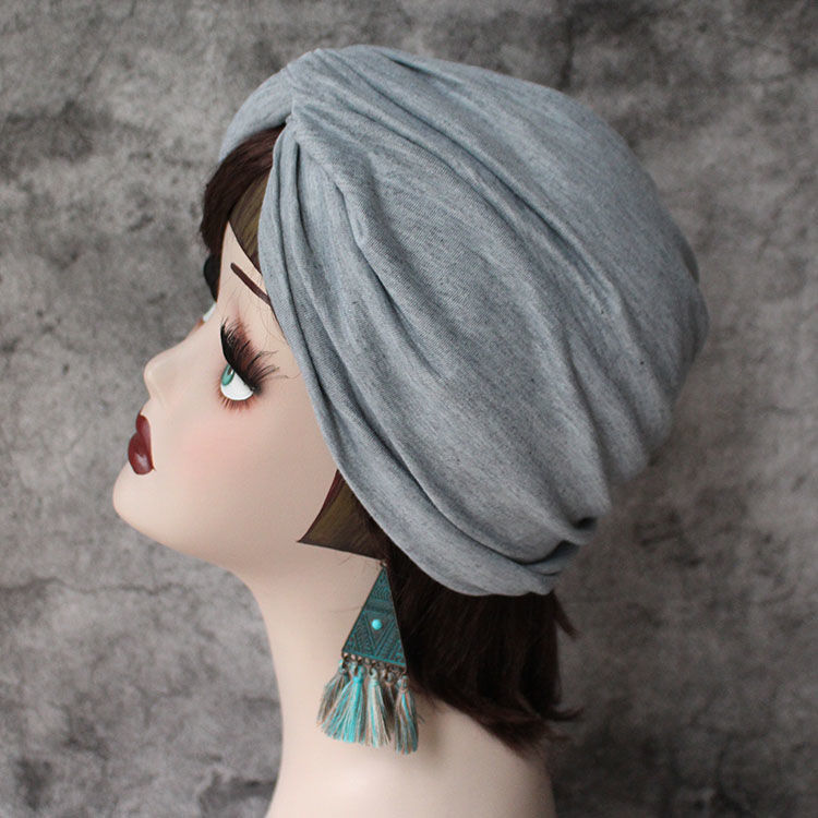 花边包头帽春包头发带交叉包头帽月子帽光头帽子复古民族女遮白发套头