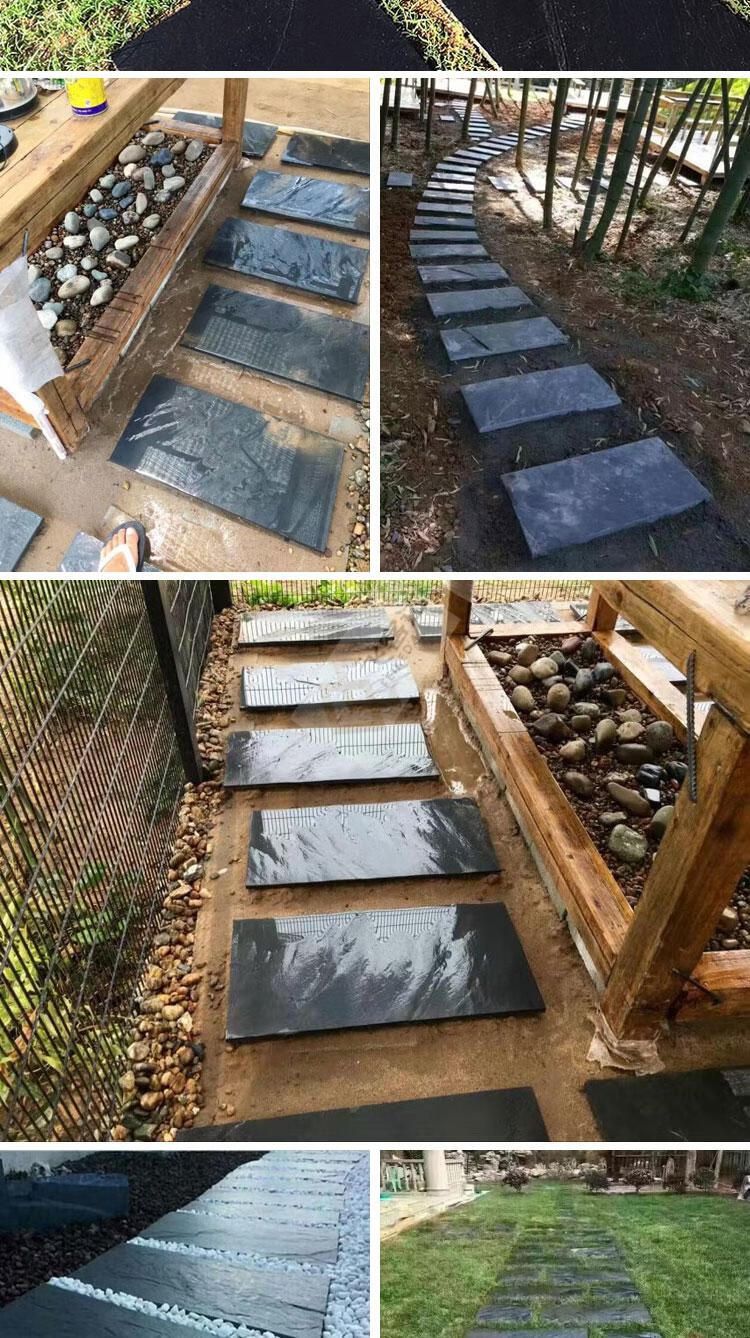 青石板青石板草坪院子庭院铺路脚踏户外花园农村别墅天然防滑踏步石地