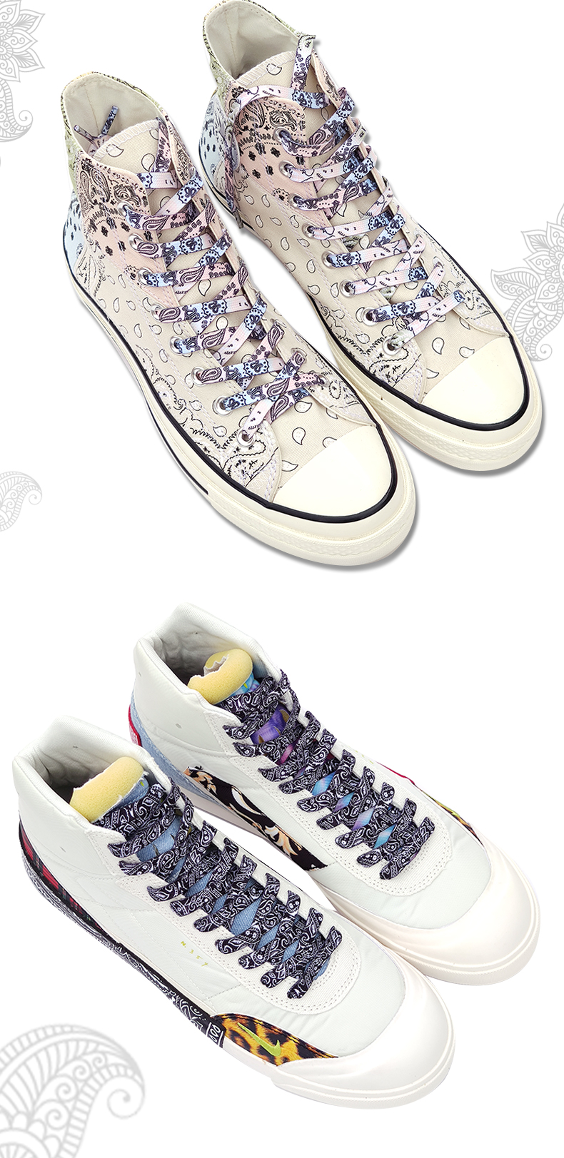 适配匡威1970saf1空军一号开拓者blazer腰果花鞋带扁平棕色腰果花鞋带